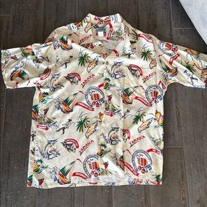Vintage Jamaica Print Men's Casual Shirt